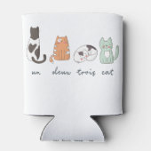 Funny Niedlich French Cat Dosenkühler (Rückseite)