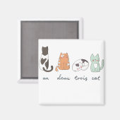 Funny Niedlich French Cat Magnet (Vorderseite/Rückseite)