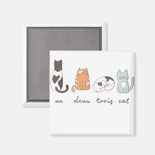 Funny Niedlich French Cat Magnet (Vorderseite/Rückseite)