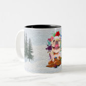 Funny Niedlich Frenchie Dog Yappy Weihnachten Zweifarbige Tasse (Vorderseite Links)