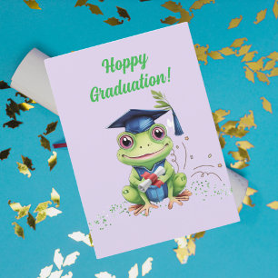 Funny Niedlich Frog Abschluss Grußkarte Feiertagskarte