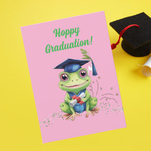Funny Niedlich Frog Abschluss Grußkarte Feiertagskarte