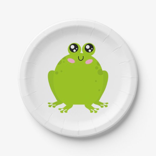 Funny Niedlich Frog Pappteller (Vorderseite)