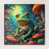 Funny Niedlich Frog Sitting Jigsaw Puzzle (Vertikal)
