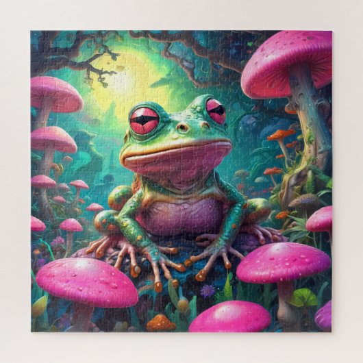 Funny Niedlich Frog Sitting Jigsaw Puzzle (Vertikal)