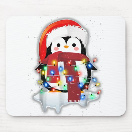 Funny Niedlich Frohe Weihnachts-Penguin Kostüm Mousepad (Vorne)