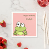 Funny niedlich Frosch Cartoon Kindergeburtstag Serviette (Beispiel)