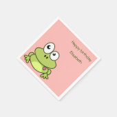 Funny niedlich Frosch Cartoon Kindergeburtstag Serviette (Ecke)