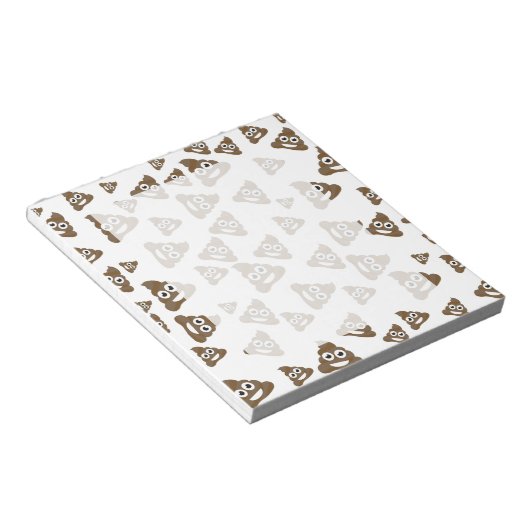 Funny Niedlich Gekackt Emoji Pattern Notizblock (angewinkelt)