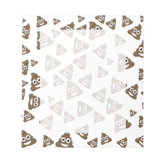 Funny Niedlich Gekackt Emoji Pattern Notizblock (Vorderseite)