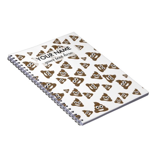 Funny Niedlich Gekackt Emoji Pattern Notizblock (Rechte Seite)