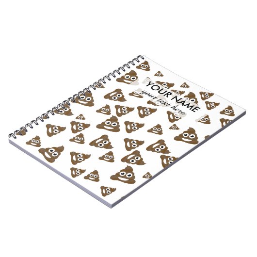 Funny Niedlich Gekackt Emoji Pattern Notizblock (Linke Seite)