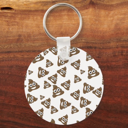 Funny Niedlich Gekackt Emoji Pattern Schlüsselanhänger (Vorderseite)