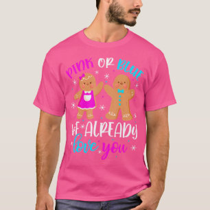 Funny Niedlich Gingerbread Gender offenbaren rosa T-Shirt