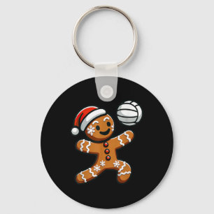 Funny Niedlich Gingerbread Mann Volleyball Christm Schlüsselanhänger