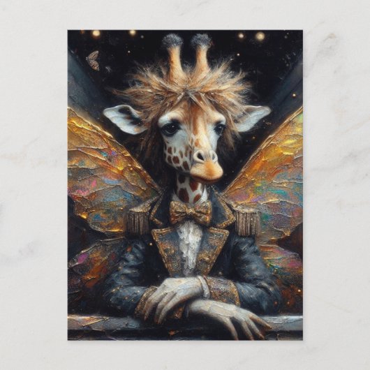 Funny Niedlich Giraffe Fairy Postkarte (Vorderseite)