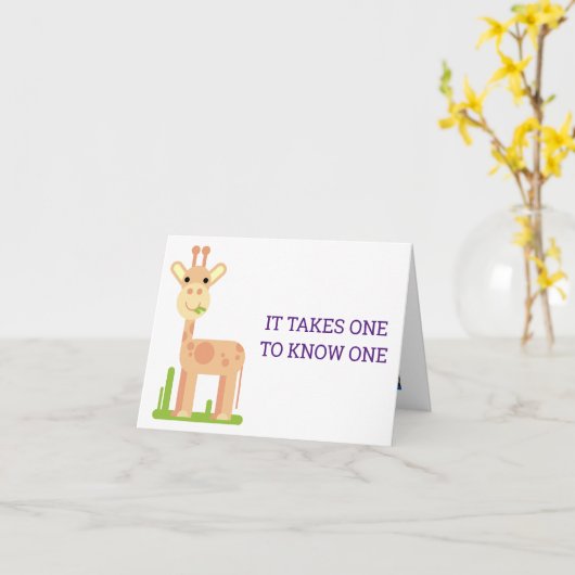 Funny Niedlich Giraffe Kids Girl Boy Aim High Birt Karte (Gelbe Blume)