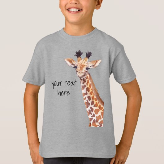 Funny Niedlich Giraffe Personalisiert T-Shirt (Vorderseite)