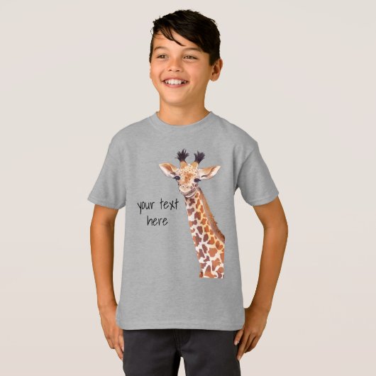 Funny Niedlich Giraffe Personalisiert T-Shirt (Vorne ganz)