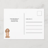 Funny niedlich Girl Poodle Hundsmarine bewegt Ankündigungspostkarte (Rückseite)