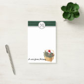 Funny niedlich Girly Holiday santa Katzenmonogramm Post-it Klebezettel (Büro)