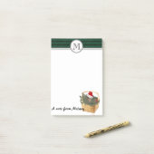 Funny niedlich Girly Holiday santa Katzenmonogramm Post-it Klebezettel (Auf Schreibtisch)