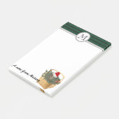 Funny niedlich Girly Holiday santa Katzenmonogramm Post-it Klebezettel (angewinkelt)