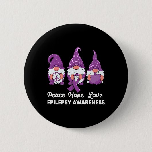 Funny niedlich Gnomes Peace hope Liebe epilepsy Aw Button (Vorderseite)