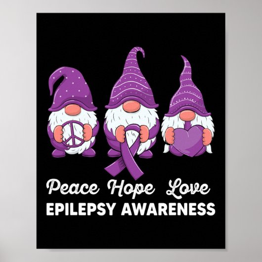 Funny niedlich Gnomes Peace hope Liebe epilepsy Aw Poster (Vorne)