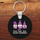 Funny niedlich Gnomes Peace hope Liebe epilepsy Aw Schlüsselanhänger (Vorderseite)