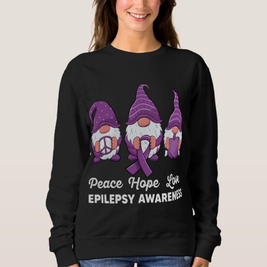 Funny niedlich Gnomes Peace hope Liebe epilepsy Aw Sweatshirt (Vorderseite)