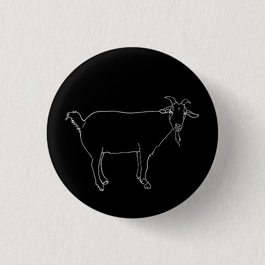 Funny Niedlich Goat Zeichn Simple Quirky Animal Ar Button (Vorderseite)