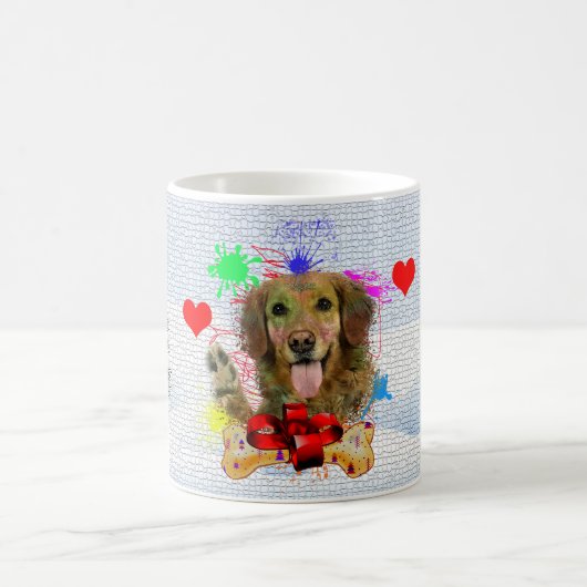 Funny, Niedlich Golden Retriever Dog Weihnachten Kaffeetasse (Mittel)