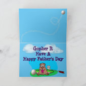 Funny, Niedlich Gopher & Golf Ball Vatertag Card Karte (Innenseite)