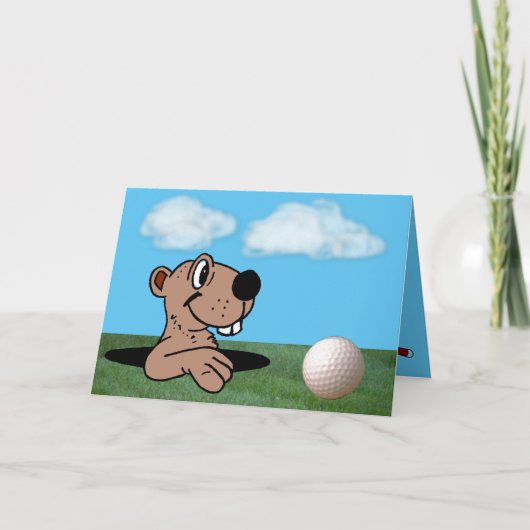 Funny, Niedlich Gopher & Golf Ball Vatertag Card Karte (Vorderseite)