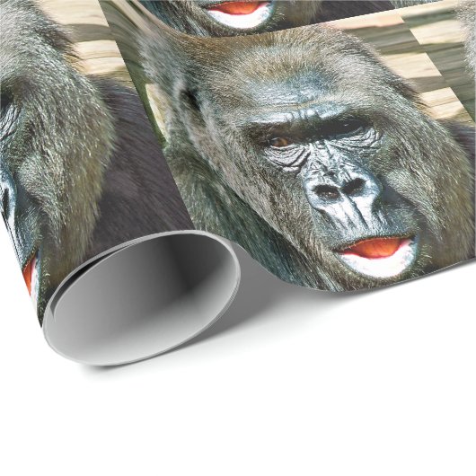 FUNNY NIEDLICH GORILLA GESCHENKPAPIER (Rolleneckpunkt)