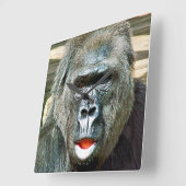 FUNNY NIEDLICH GORILLA QUADRATISCHE WANDUHR (Winkel)