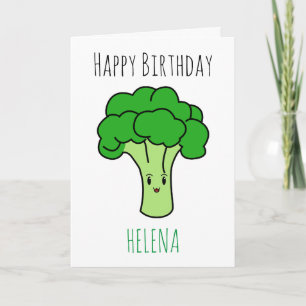 Funny Niedlich Green Broccoli Vegan Geburtstag Karte