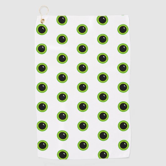 Funny Niedlich Green Eyes Golfhandtuch (Vorderseite)