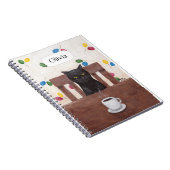 Funny Niedlich Grumpy Black Cat Kaffee Individuell Notizblock (Rechte Seite)