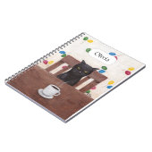 Funny Niedlich Grumpy Black Cat Kaffee Individuell Notizblock (Linke Seite)