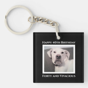 Funny Niedlich Grumpy White Dog 40. Geburtstag Sch Schlüsselanhänger