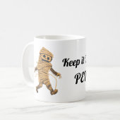 Funny niedlich Halloween Mummy modern Kaffeetasse (Vorderseite Links)