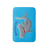 Funny niedlich Hammerhead Hai Cartoon Badematte (Vorderseite Vertikal)