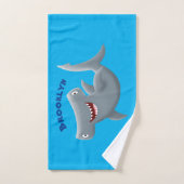 Funny niedlich Hammerhead Hai Cartoon Badhandtuch Set (Handtuch)