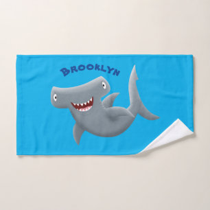 Funny niedlich Hammerhead Hai Cartoon Badhandtuch Set