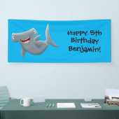 Funny niedlich Hammerhead Hai Cartoon Banner (Messe)