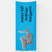 Funny niedlich Hammerhead Hai Cartoon Banner (Vertikal)
