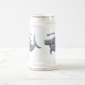 Funny niedlich Hammerhead Hai Cartoon Bierglas (Mittel)