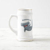 Funny niedlich Hammerhead Hai Cartoon Bierglas (Links)